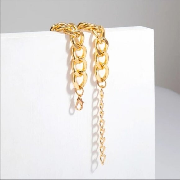 NEW Gold Unisex Cuban Link Chain Necklace - Picture 4 of 4